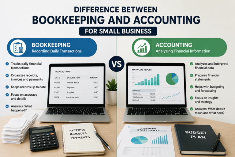 The Difference Between Bookkeeping and Accounting for Small Business